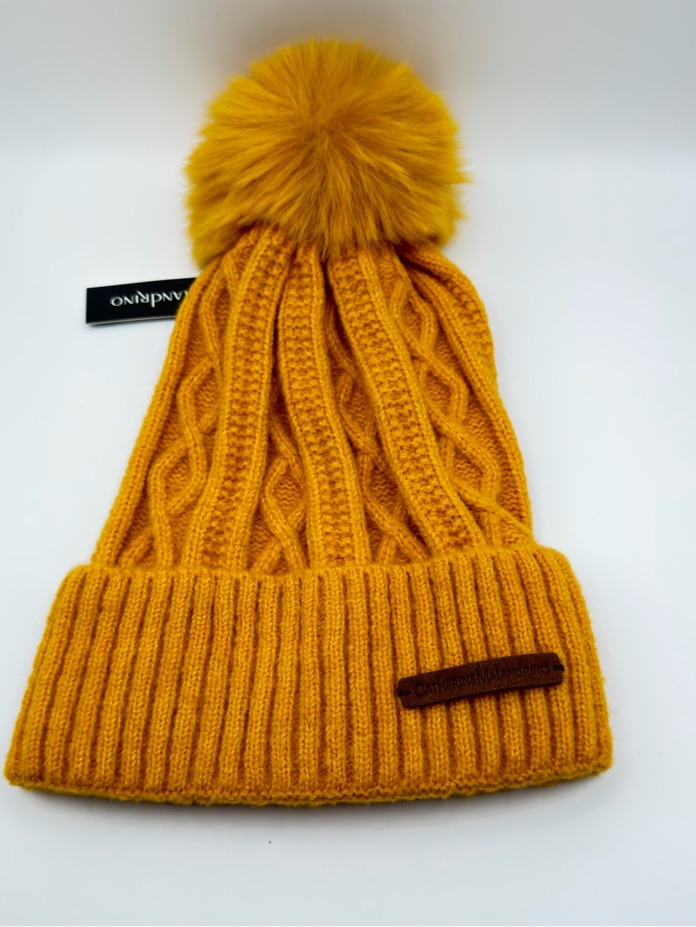 Cathrine Malandrino Yellow|Beanie|Women's|Winter|Hat|Pom Pom